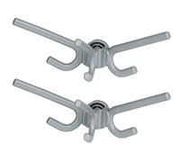 WENKO Triple Crochet Herkules, Lot de 2 pièces Set de 2, Crochet avec 3 accrochoirs Gris