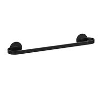 WENKO Turbo-Loc® Barre Porte-Serviettes Uno Bivio Black Mat, Porte-Serviettes 40 cm, en Aluminium, à Fixer sans percer, Noir