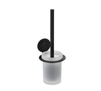 WENKO Turbo-Loc® Brosse WC Bivio Black Mat, Support Mural en Aluminium, Insert en Verre, avec Brosse WC, Fixation sans perçage, Noir