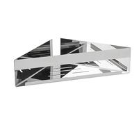 Wenko Turbo-Loc Genova Shine Étagère d'angle de Salle de Bain en Acier Inoxydable à Fixer sans perçage avec système de pastilles adhésives, Gain de Place, 36 x 8 x 17 cm, Brillante