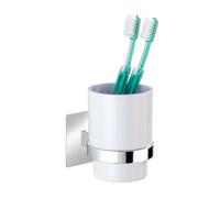 WENKO Turbo-Loc® Pot à Dents Quadro pour Le Montage Mural Chromé