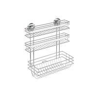 WENKO Turbo-Loc® Porte essuie-Tout Trio - Fixer sans percer, Métal chromé, 32.5 x 34 x 15 cm, Argent Brillant