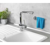 Wenko Porte-chiffon Turbo‑Loc® Inox 23 x 6,5 x 3 cm