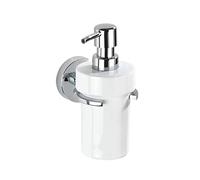WENKO Vacuum-Loc® distributeur de savon Capri - fixer sans percer Capacité: 0.33 l, Zinc moulé sous pression, 8 x 17 x 13 cm, Chromé