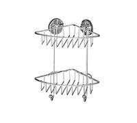 WENKO Vacuum-Loc® étagère d'angle à 2 Niveaux Bari Fixer sans percer Chromé
