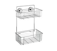 WENKO Vacuum-Loc® étagère murale à 2 niveaux Bari fixer sans percer Chromé