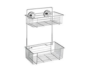 WENKO Vacuum-Loc® étagère murale à 2 niveaux Bari fixer sans percer Chromé