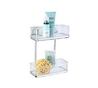 WENKO Vacuum-Loc® étagère Murale en Acier INOX Quadro 2 Niveaux Brillant