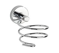 WENKO Porte sèche-cheveux mural Capri, Support Sèche cheveux mural Vacuum-Loc® fixation sans perçage, Zinc, 10x9,5x15,5 cm,