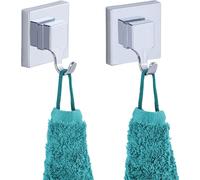 WENKO Vacuum Loc Quadro Lot de 2 crochets muraux Crochets pour serviettes de toilette Salle de bain Cuisine Home ; Rangement suspendu