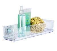 WENKO Etagère de Douche Murale | Système de Fixation Vaccum-Loc® sans perçage et repositionnable sans Trace Inclus | Supporte jusqu'à 33kg de Charge | INOX Brillant | 38,5 x 8,5 x 14,5 cm | Argent