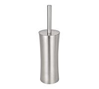 WENKO WC-Porte brossee Mod. Pieno | Accessoires de salle de bain | Ensemble brosse WC inox avec porte-brosse fermée | Matériau acier inoxydable | Dimensions Ø 10 x 37,5 cm | Couleur satiné