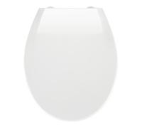 WENKO Abattant WC Premium KOS | Frein de Chute | Abattant WC clipsable avec Fixation INOX | Nettoyage Facile | Resistant à la Casse et aux Rayures | Thermoplastique | Forme Ovale | 37,5x42cm |Blanc