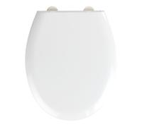 WENKO Abattant Rieti - Abattant WC avec système d'abaissement automatique, 350 KG capacité de charge, Duroplast, 37 x 44.5 cm, Blanc