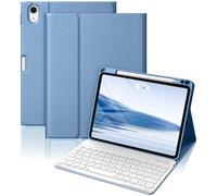 Wenlaty Étui avec clavier pour iPad Air 11" avec clavier (M3/M2, 2025/2024) et Air 5e/4e génération 10,9" - Coque amovible sans fil, fine et légère avec porte-crayon pour iPad Air 11", bleu