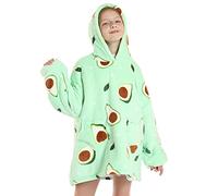 Wenlia Couverture à Capuche Surdimensionné pour Enfants, Sweats à Capuche Fille, Sweat-Shirt Pull-Over, Sherpa Couverture en Flanelle Sherpa épaisse avec Poche sur Les Manches, Cadeau Fille