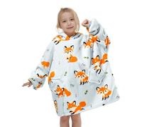 Wenlia Couverture-Sweatshirt à Capuche Surdimensionnée pour Enfants, Sweat à Capuche en Peluche Sherpa Fantaisie pour Filles, Super Chaud en Flanelle Couverture TV Portable Décontractée avec Poche et