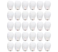 WENLISELL Lot de 30 lanternes chinoises à libérer en mémoire, lanternes flottantes blanches pour voler à l'extérieur, décoration de fête