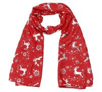 Wenlzhnb ÉCharpe De NoëL Unisexe, éCharpe TricotéE D'Hiver, ThèMe De Renne, éCharpe Chaude Pour Femmes et Hommes Hiver Chaud Longue ÉCharpes ChâLe Rouge Vert Léger Doux Scarf (#02 Red, One Size)