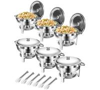 WENMILY Chafing Dish Buffet,Lot de 4pcs Acier Inoxydable 5L,Argenté | Rondes Buffet Chauffant,Récipients de Conservation au Chaud, Design à Bord Roulé,pour Traiteur, Buffet, Fête - Carré Doré