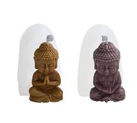 Wenmin 2 Moule en Silicone pour Bougie - 3D Moule à Bougie Statue Bouddha, DIY Moule à Savon Moule à Fondant en Silicone pour Bougies, Décoration Gâteau, Chocolat, Savon, Cire Soja
