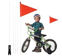 Wenmin vélo | Drapeaux vélo étanches Haute visibilité avec mât - Drapeaux sécurité réglables 7 Pieds mât vélo pour Cyclisme en Plein air