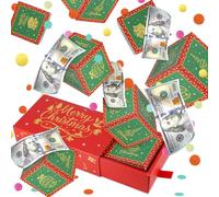 WenmthG Boîte cadeau surprise de Noël Explosion pour argent - Boîte cadeau pliable avec confettis - Idée cadeau pour femmes, hommes, enfants (rouge)