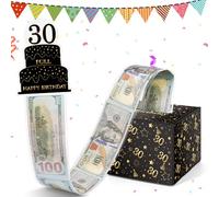 WenmthG Boîte surprise amusante pour 30e anniversaire, tirelire pour argent liquide, boîte cadeau pour 30e anniversaire homme femme