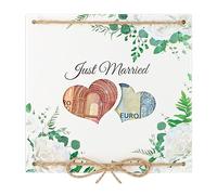 WenmthG Carte de mariage - Cadeau d'argent - Just Married - Cadeaux en argent avec emballage - Décoration de mariage - Cadeaux pour femmes, hommes, jeunes mariés - Livre d'or