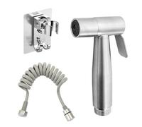 Wennala Douchette à Main pour Bidet Salle de Bain avec Tuyau à Ressort Kit de Support Mural Closestool Hock Foyer Fleur d'Eau Chiffon de Nettoyage de Sol Couche pour Hygiène de Salle de Bain