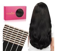 WENNALIFE Extension Cheveux Naturel Adhesive 30cm - 80g 40pcs Remy Invisibles - Noir