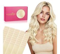 WENNALIFE Extension Cheveux Naturel Adhesive 30cm - Remy Invisibles 80g 40pcs, Blond Platine