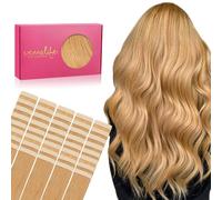 WENNALIFE Extension Cheveux Naturel Adhesive, 40cm 100g 40pcs Extension Adhesive Cheveux Naturel, Extension Cheveux Naturel Remy Invisibles, Blond fraise