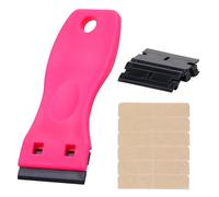 WENNALIFE Kit de racloir adhésif avec lame en plastique | Grattoir en plastique, 10 lames de rechange double face et 6 languettes pour enlever les résidus et refaire les résidus