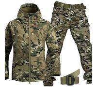 WENNEWU 2025 Nouvelles Combinaisons Militaires à Coque Souple, Ensembles De Combinaisons De Combat De L'ArméE, Ensemble Veste Et Pantalon Tactiques, LéGèRe, ExtéRieure,Camouflage b,Size: 3XL