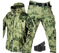 WENNEWU 2025 Nouvelles Combinaisons Militaires à Coque Souple, Ensembles De Combinaisons De Combat De L'ArméE, Ensemble Veste Et Pantalon Tactiques, LéGèRe, ExtéRieure,Camouflage c,Size: XL