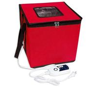 WENNEWU BoîTe De Fermentation du Levain Maison, éTuve à Pain Pliable en Tissu avec Fermeture éClair, pour Fermentation PâTe Et du Yaourt, avec ContrôLeur TempéRature Et Minuterie,Red b,27cm