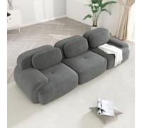 WENNEWU CanapéS Deux Places Modernes CompresséS Et sans Structure, Grands CanapéS d'angle pour Salon, Canapé Angle Modulable en Velours CôTelé Effet Nuage, Mousse à MéMoire Forme,C,3Seater