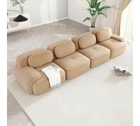 WENNEWU CanapéS Deux Places Modernes CompresséS Et sans Structure, Grands CanapéS d'angle pour Salon, Canapé Angle Modulable en Velours CôTelé Effet Nuage, Mousse à MéMoire Forme,B,4Seater