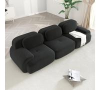 WENNEWU CanapéS Deux Places Modernes CompresséS Et sans Structure, Grands CanapéS d'angle pour Salon, Canapé Angle Modulable en Velours CôTelé Effet Nuage, Mousse à MéMoire Forme,A,3Seater