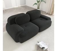 WENNEWU CanapéS Deux Places Modernes CompresséS Et sans Structure, Grands CanapéS d'angle pour Salon, Canapé Angle Modulable en Velours CôTelé Effet Nuage, Mousse à MéMoire Forme,A,2Seater