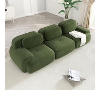 WENNEWU CanapéS Deux Places Modernes CompresséS Et sans Structure, Grands CanapéS d'angle pour Salon, Canapé Angle Modulable en Velours CôTelé Effet Nuage, Mousse à MéMoire Forme,D,3Seater