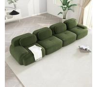 WENNEWU CanapéS Deux Places Modernes CompresséS Et sans Structure, Grands CanapéS d'angle pour Salon, Canapé Angle Modulable en Velours CôTelé Effet Nuage, Mousse à MéMoire Forme,D,4Seater