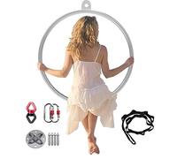 WENNEWU Cerceau AéRien,Cerceau Lyre,éQuipement D'Anneaux AéRiens,Cerceau Yoga à Point Unique,Ensemble Cerceaux AéRiens en Acier Inoxydable,pour Danse AéRienne Accessoires Cirque,A,Diameter 80cm