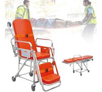 WENNEWU Chaise en Alliage D'Aluminium Brancard D'Ambulance Lit avec roulettes, CivièRe Premiers Secours Pliable pour HôPital, Dossier RéGlable, pour éVacuation Urgence Sauvetage Transfert Patients