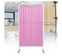 WENNEWU Cloison SéParation MéDicale sur roulettes,SéParateur Salle MéDicale avec roulettes Verrouillables,ClôTure Temporaire,Facile à Nettoyer,pour Cabinet MéDical/Salle D'Examen,Rose,5 Panel