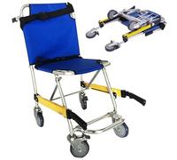 WENNEWU Fauteuil éLéVateur d'urgence Pliable, CivièRe De Secours Autoportante, LèVe-Ambulance, Fauteuil Roulant d'escalade en Aluminium, pour Maisons, éColes, HôPitaux Et éVacuation Pompiers,Bleu