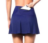WENNEWU Jupes Cyclistes pour Femmes avec Poches, Shorts Cyclistes Confortables Et Respirants, Taille Haute, pour VTT, Gym, Golf, Course à Pied,Bleu,EU M