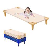 WENNEWU Lits De CrèChe pour Enfants Et Tout-Petits, Lits De Maternelle Empilables, PrêTs à Monter, Mobilier Classe Robuste, pour Dormir, Se Reposer Et Faire Sieste,Beige,5PCS 130cm