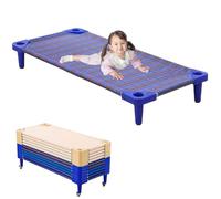 WENNEWU Lits De CrèChe pour Enfants Et Tout-Petits, Lits De Maternelle Empilables, PrêTs à Monter, Mobilier Classe Robuste, pour Dormir, Se Reposer Et Faire Sieste,Chequered,5PCS 138cm